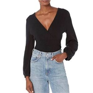 Madewell Wrap V-Neck Sweater in Coziest Yarn NWT